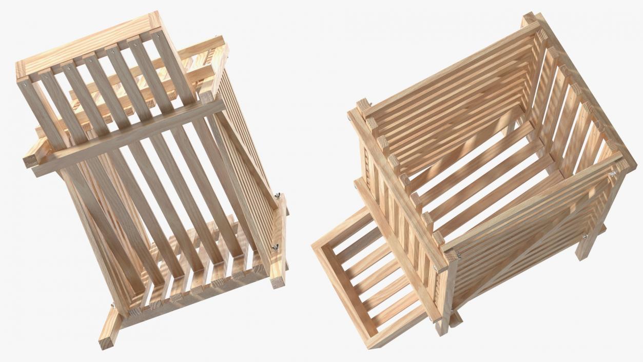 3D Wooden Vegetable Racks Collection model