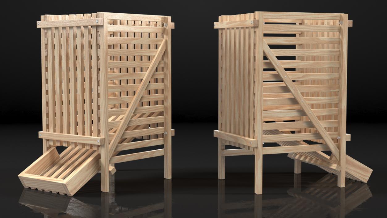 3D Wooden Vegetable Racks Collection model