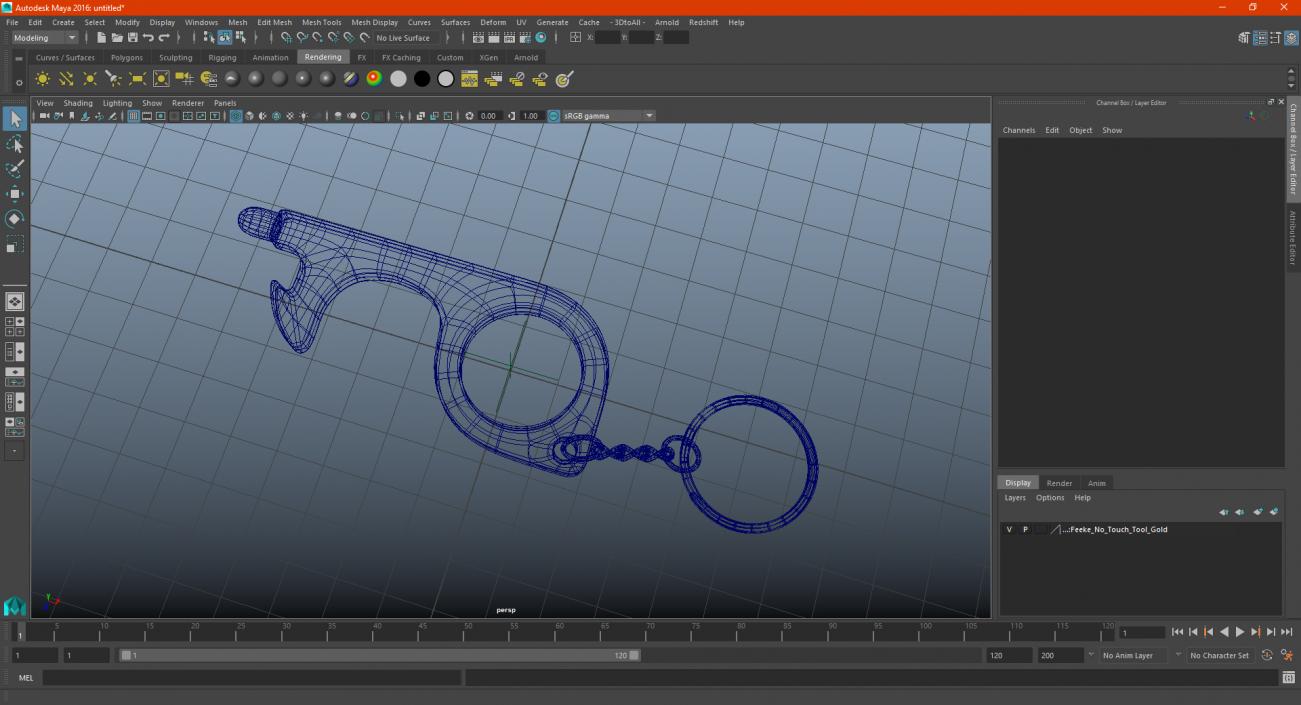 Feeke No Touch Tool Gold 3D model