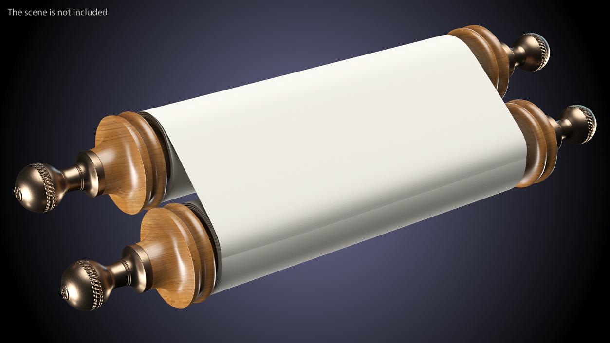 Rolled Up Paper Scroll 3D