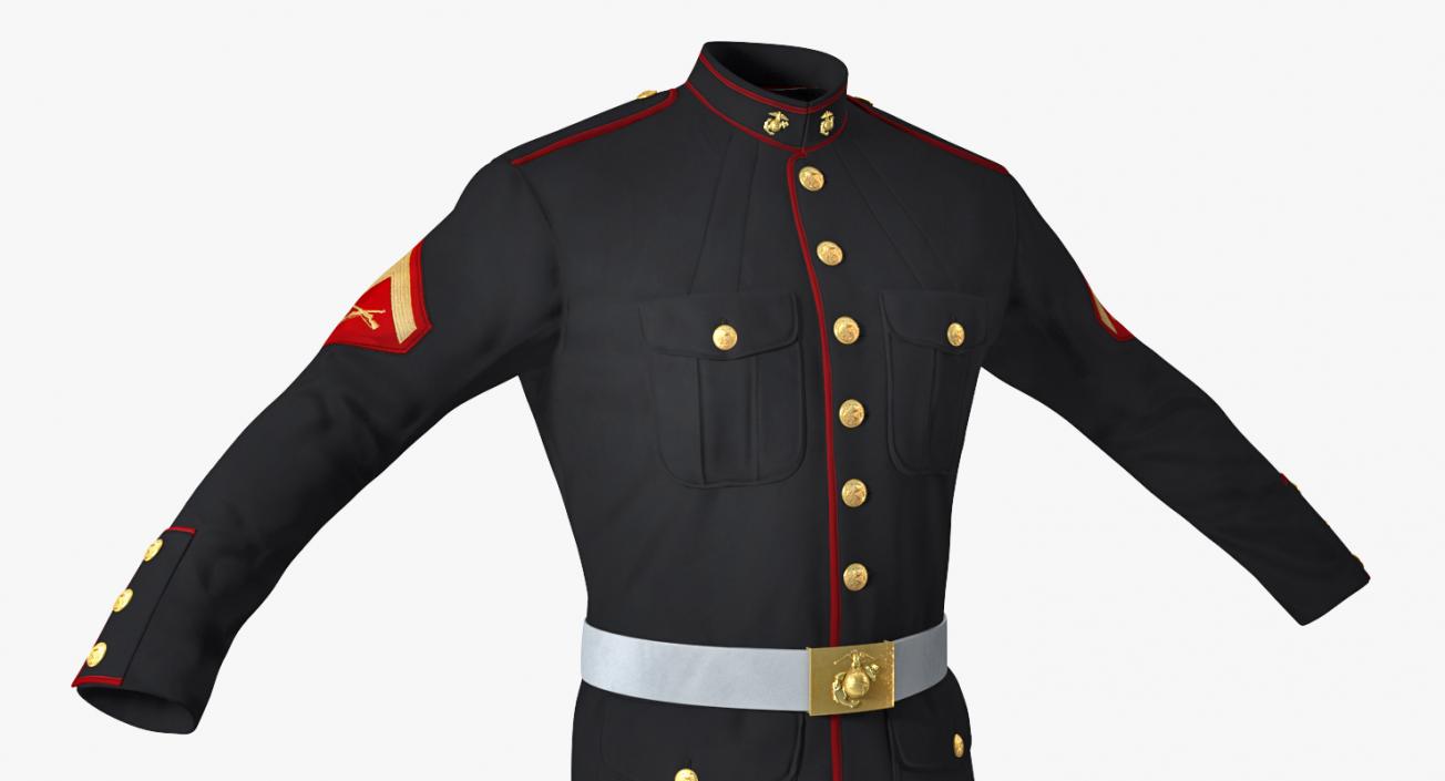 US Marine Corps Parade Jacket 3D model