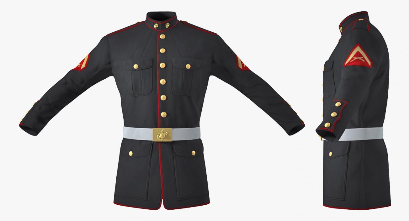 US Marine Corps Parade Jacket 3D model