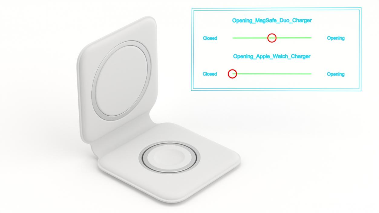 3D Apple MagSafe Duo Wireless Charger Rigged