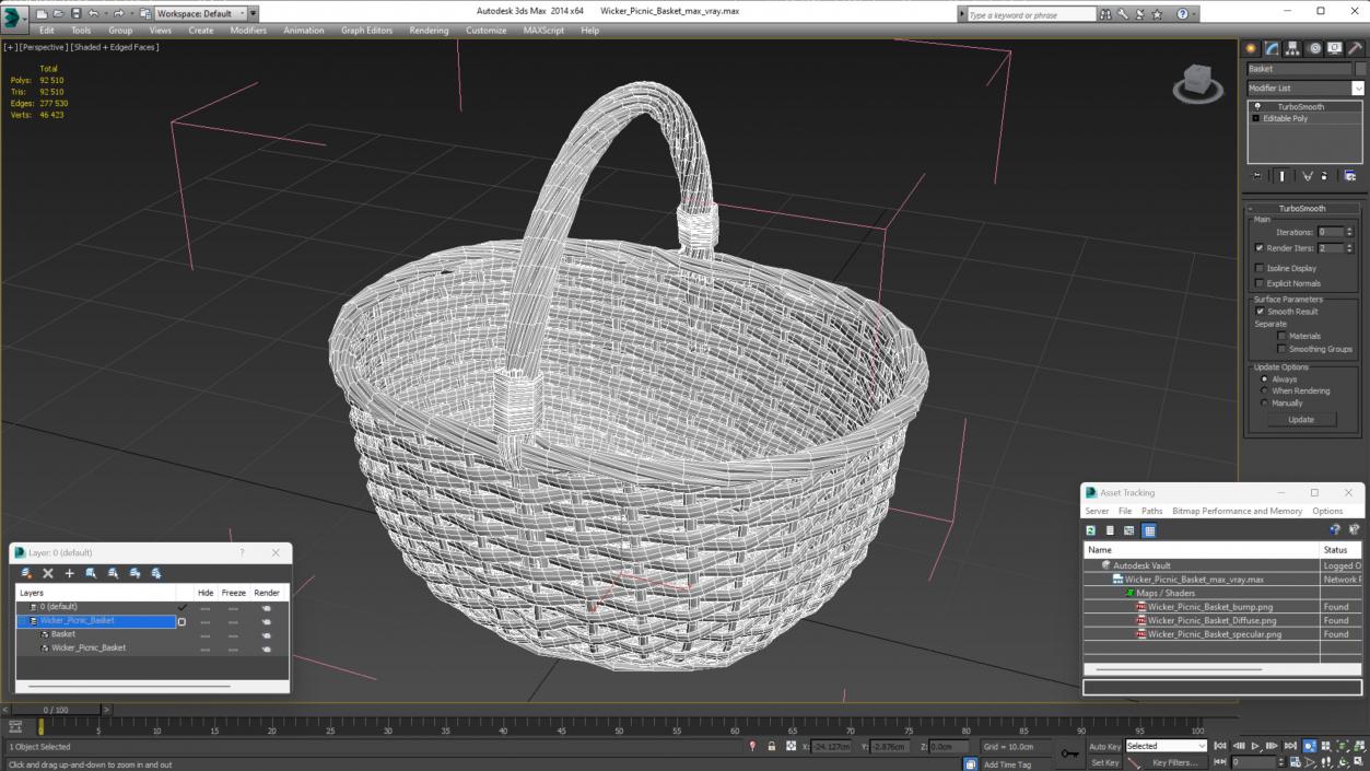 3D model Wicker Picnic Basket