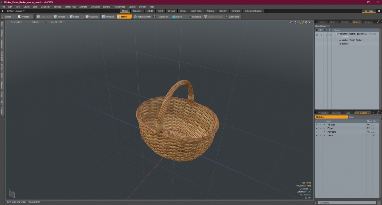 3D model Wicker Picnic Basket