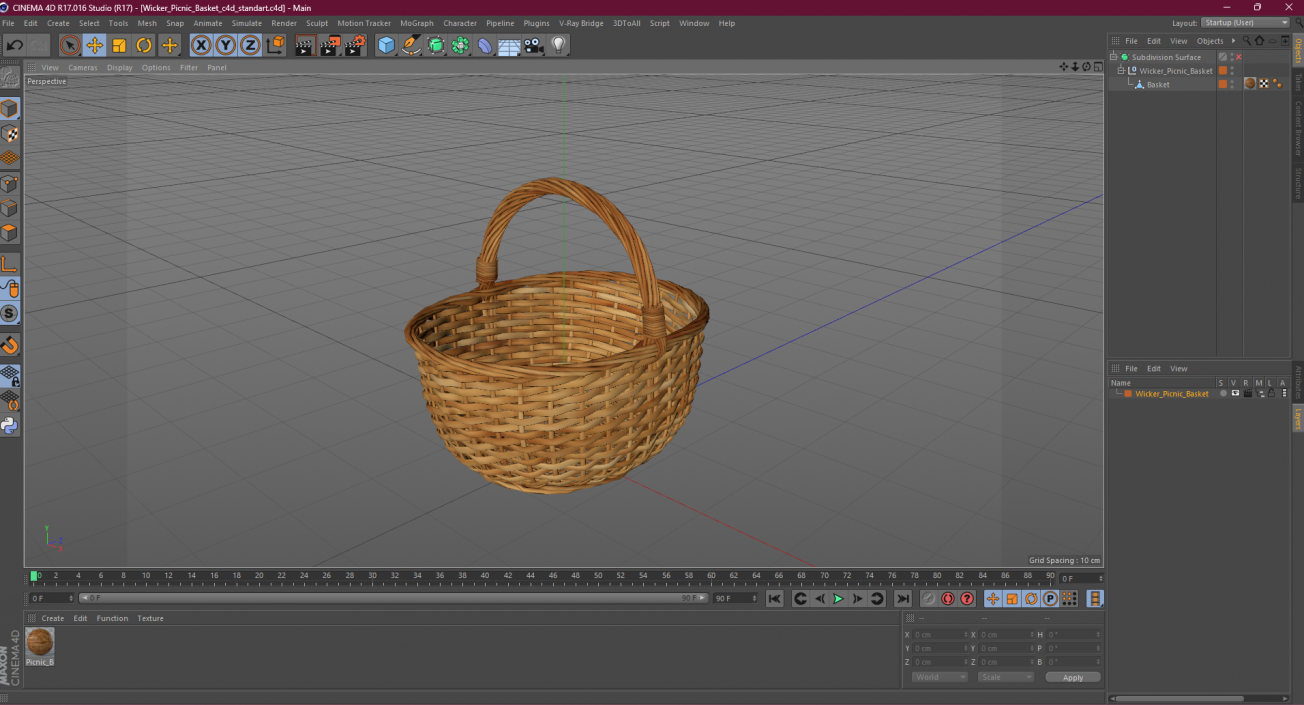 3D model Wicker Picnic Basket