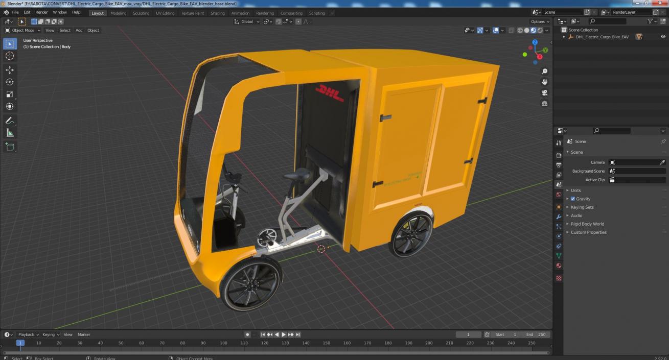 DHL Electric Cargo Bike EAV 3D