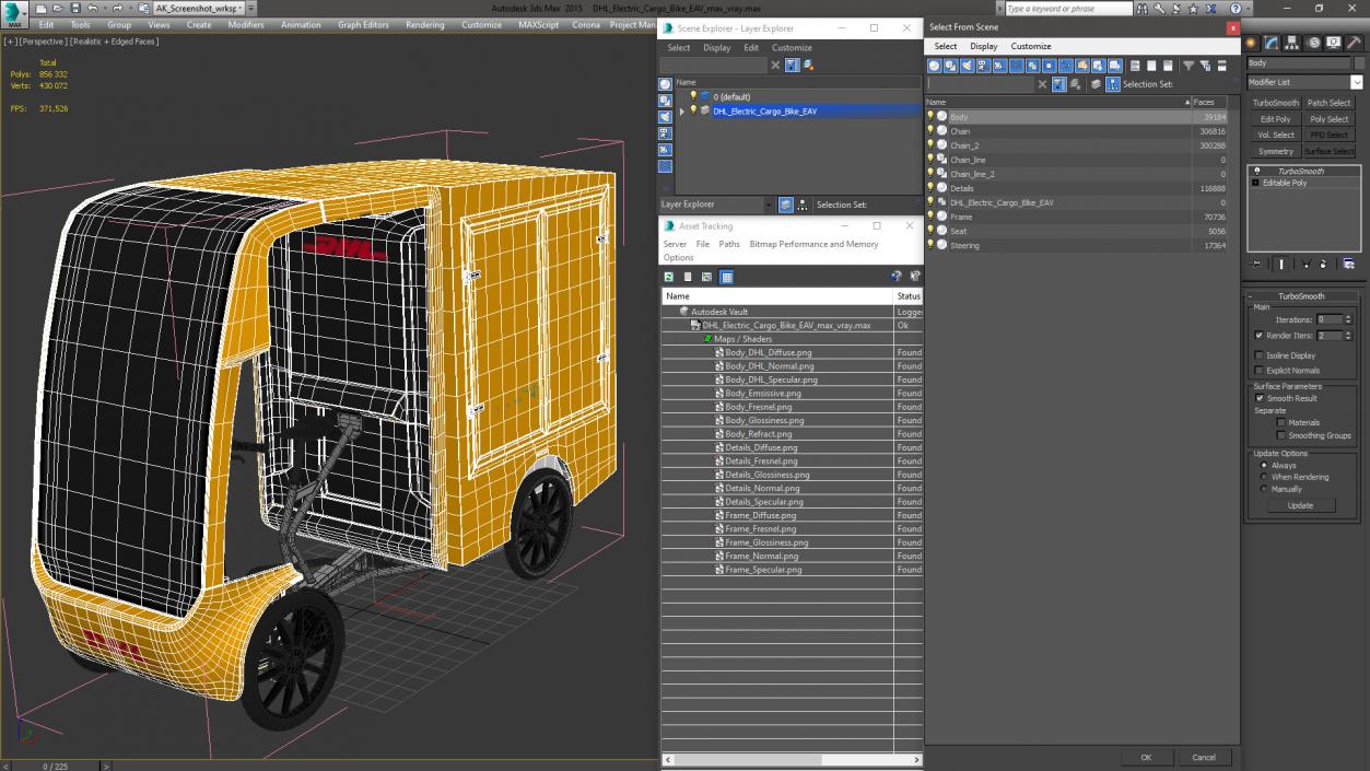 DHL Electric Cargo Bike EAV 3D