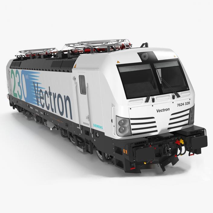 3D Siemens Vectron Locomotive White Rigged for Maya model