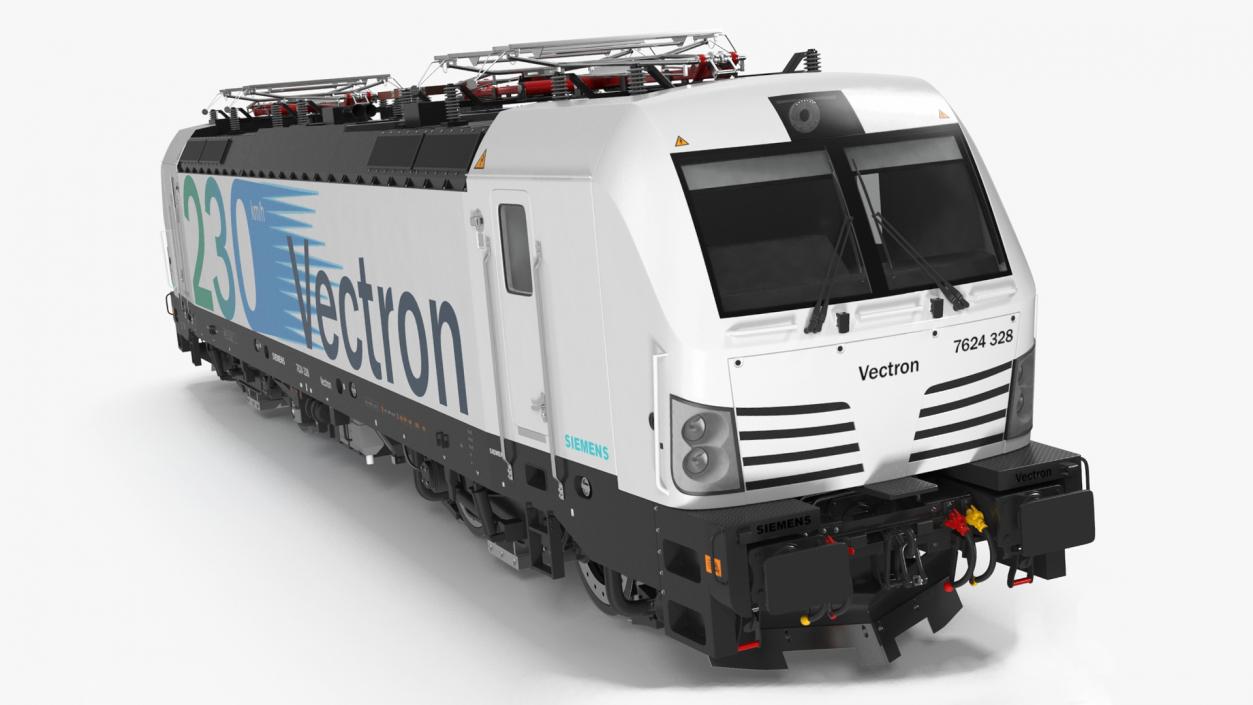 3D Siemens Vectron Locomotive White Rigged for Maya model