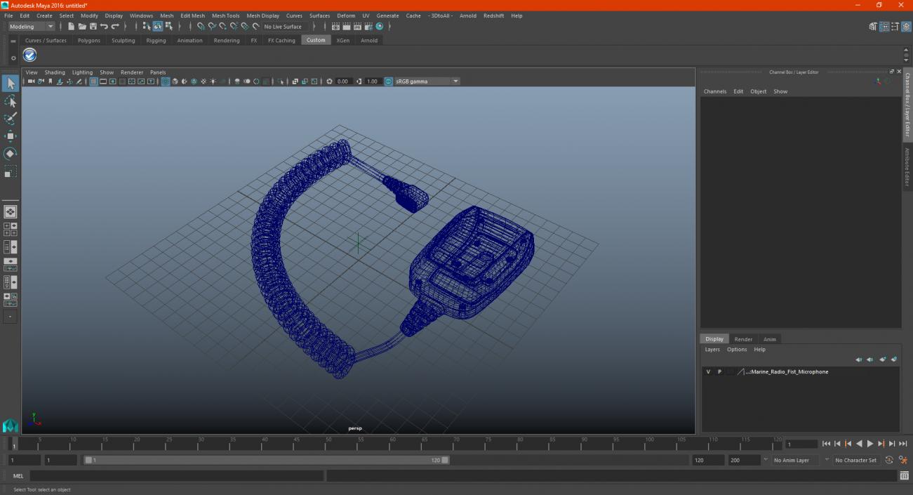 3D Marine Radio Fist Microphone model