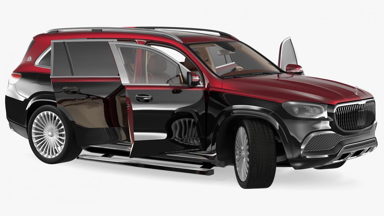 3D Maybach GLS 600 Red Rigged