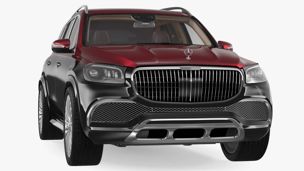 3D Maybach GLS 600 Red Rigged