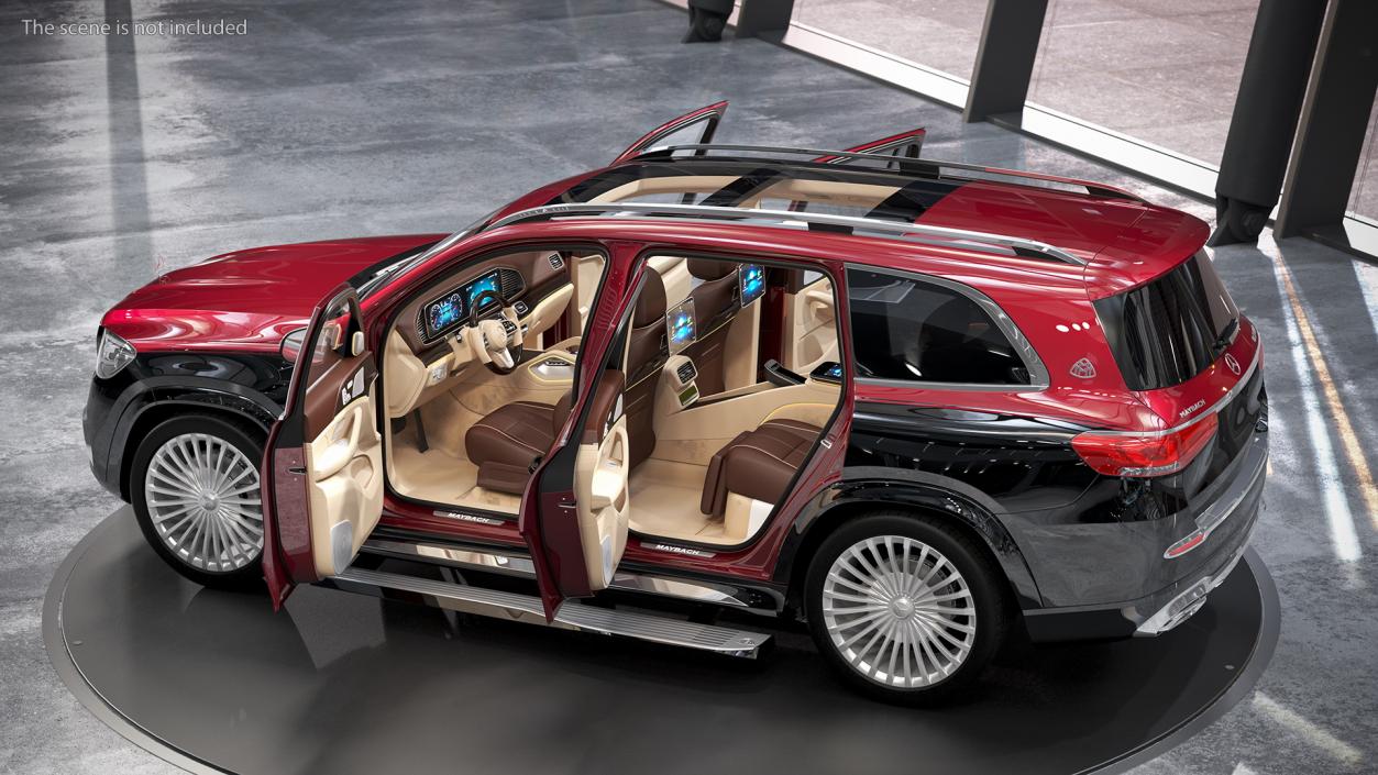 3D Maybach GLS 600 Red Rigged