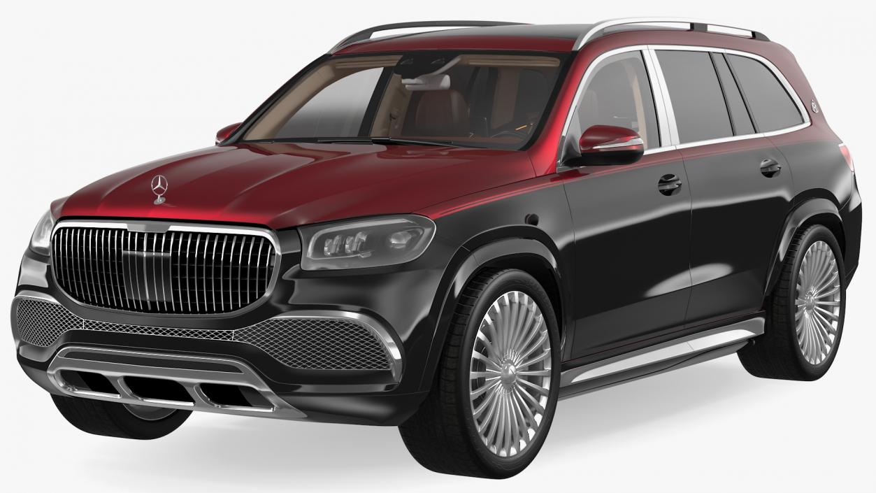 3D Maybach GLS 600 Red Rigged