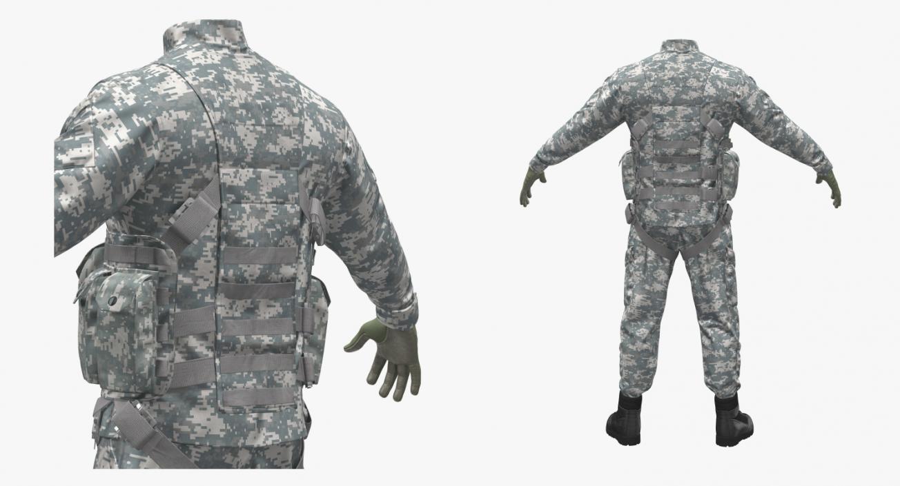 US Helicopter Pilot Uniform Camo 2 3D model