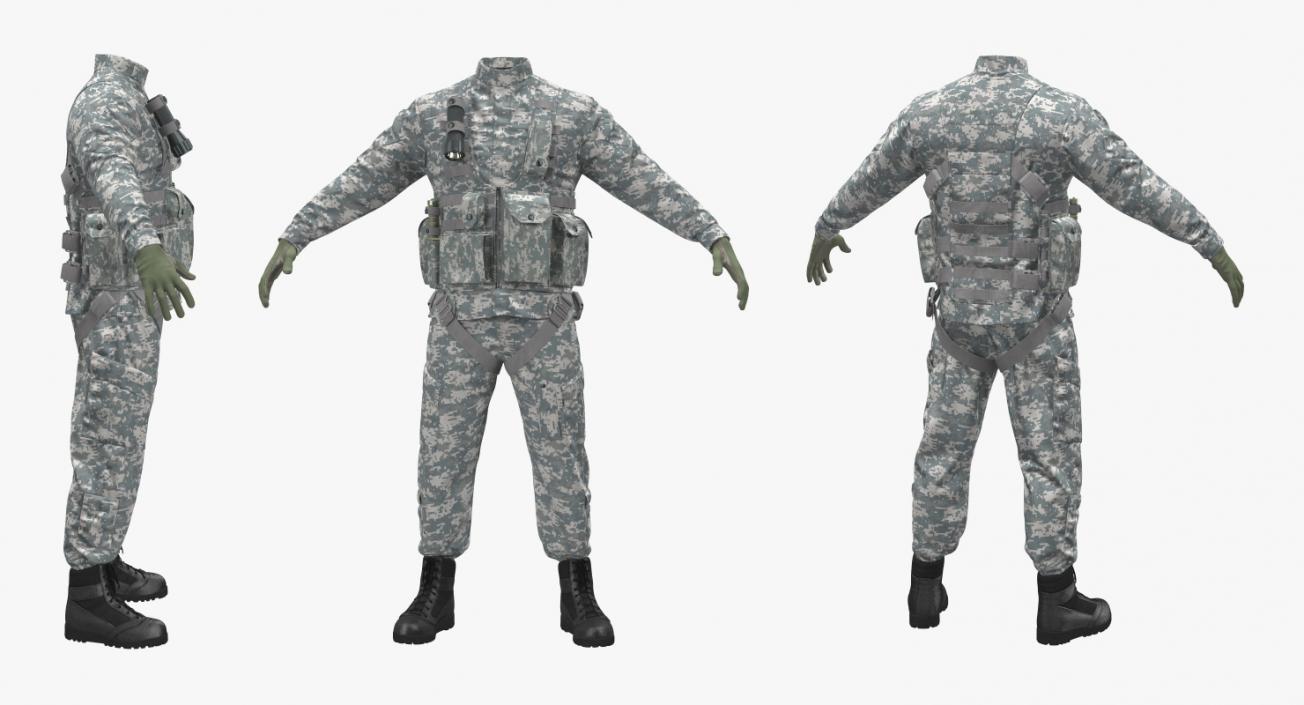 US Helicopter Pilot Uniform Camo 2 3D model