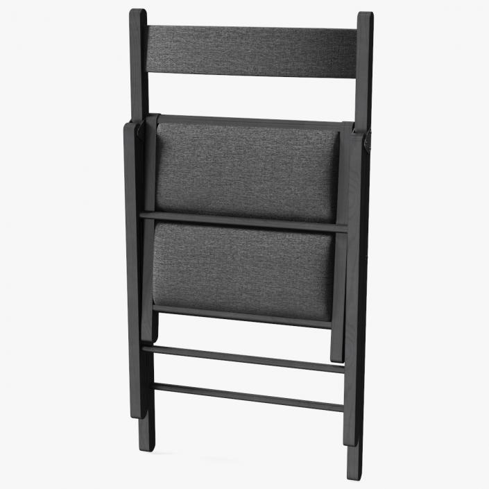 3D Soft Seat Folding Chair Black Closed