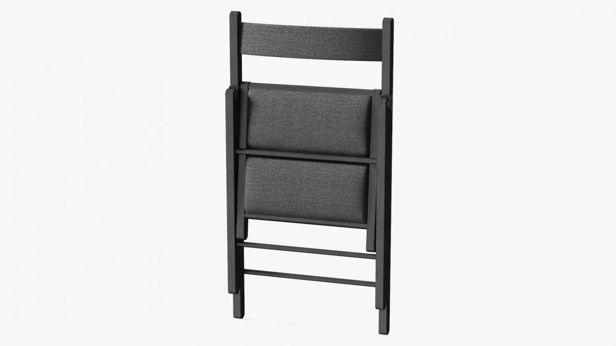 3D Soft Seat Folding Chair Black Closed