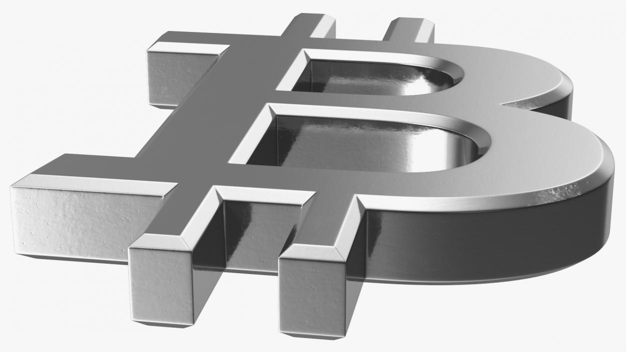 Currency Symbols Silver Set 3D