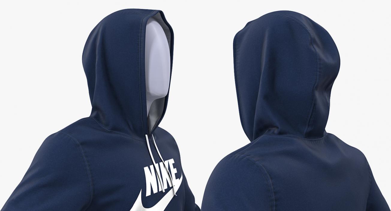 3D model Nike Sportswear Suit Blue Raised Hood on Mannequin