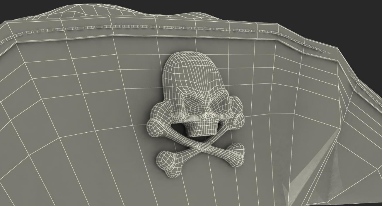 Skull and Crossbones Pirate Hat Leather 3D model