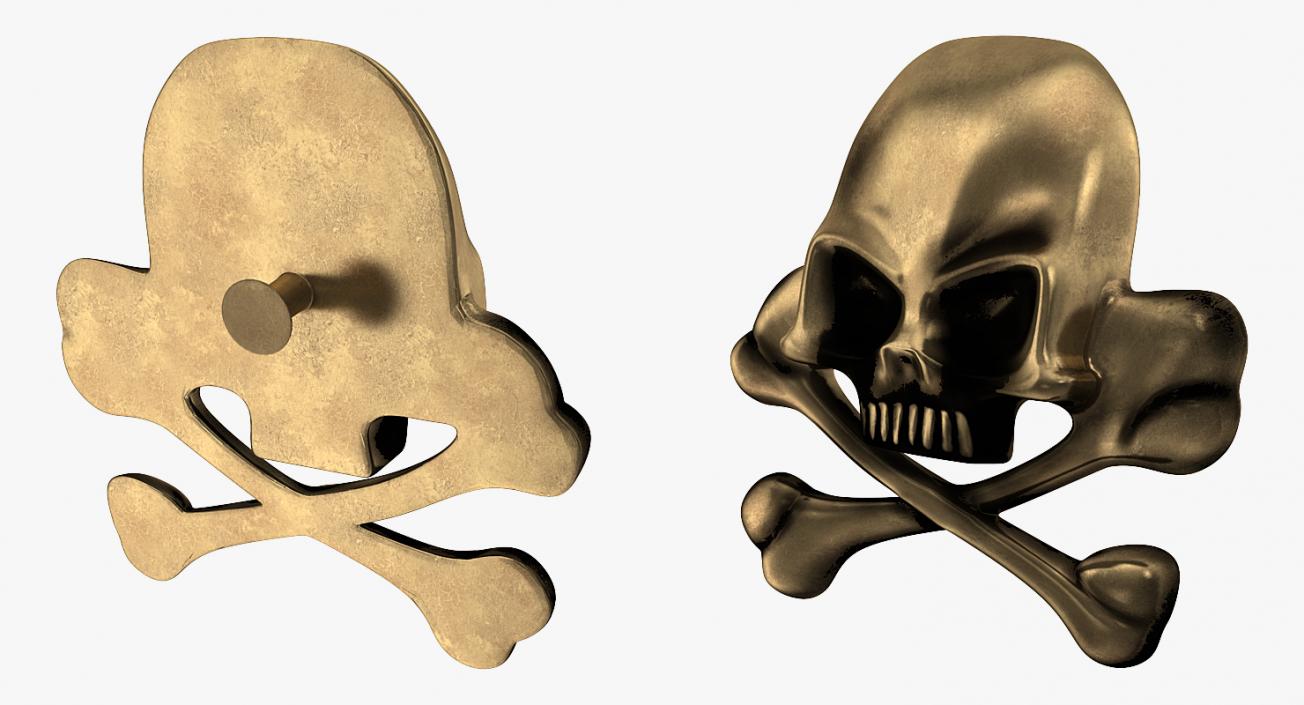 Skull and Crossbones Pirate Hat Leather 3D model