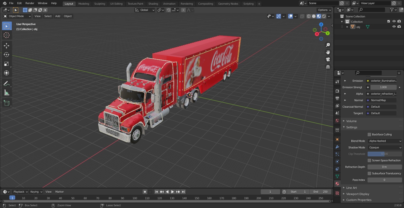 3D model Coca Cola Christmas Truck