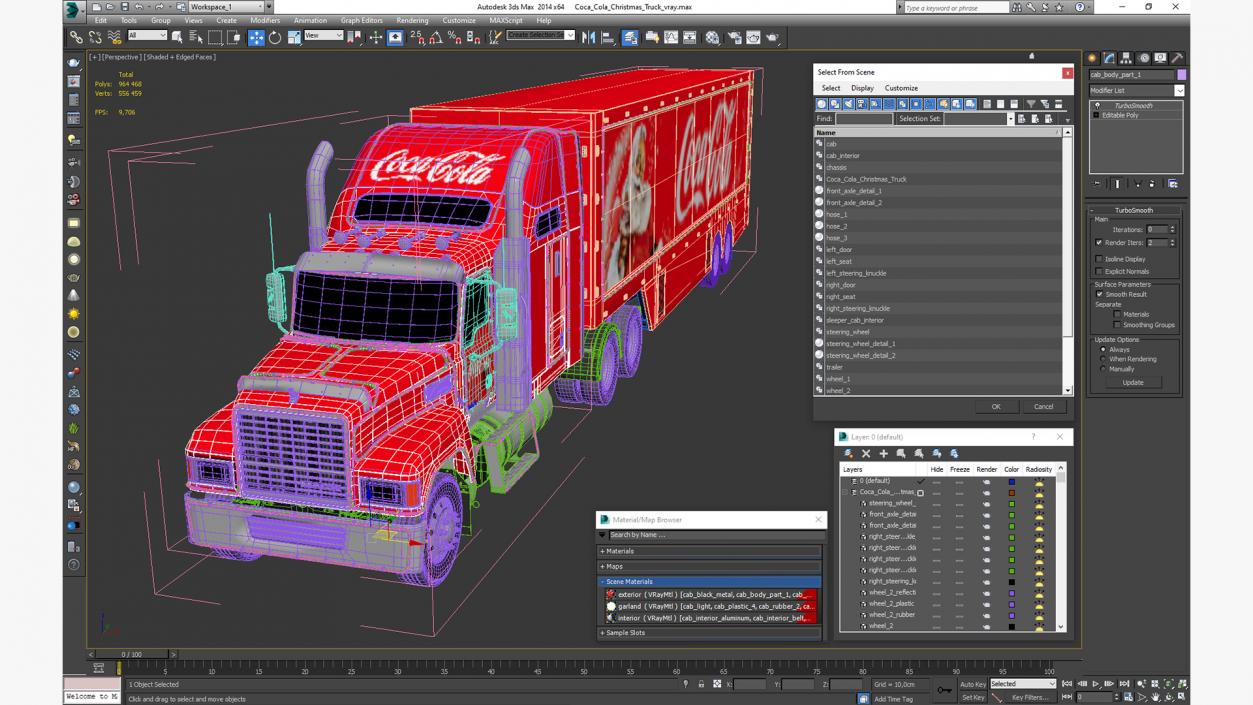 3D model Coca Cola Christmas Truck