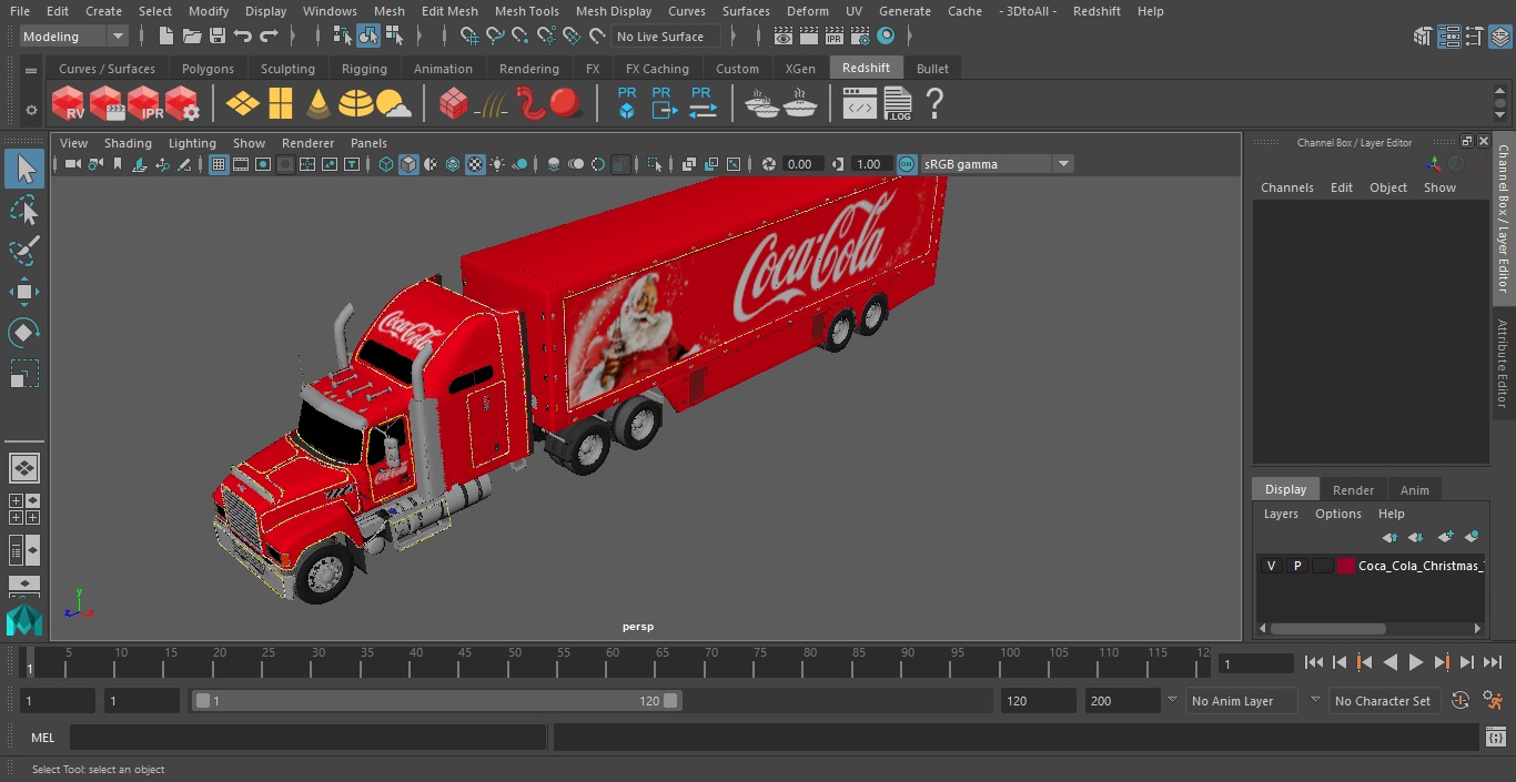 3D model Coca Cola Christmas Truck