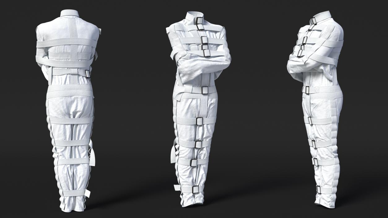 3D Straitjacket Human Figure White