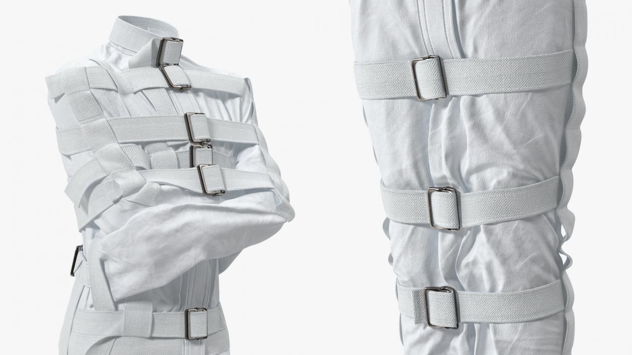 3D Straitjacket Human Figure White