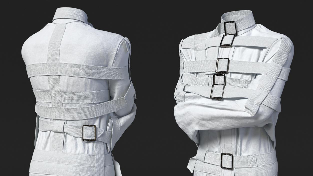 3D Straitjacket Human Figure White