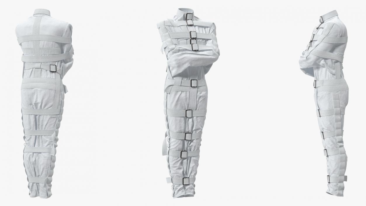 3D Straitjacket Human Figure White