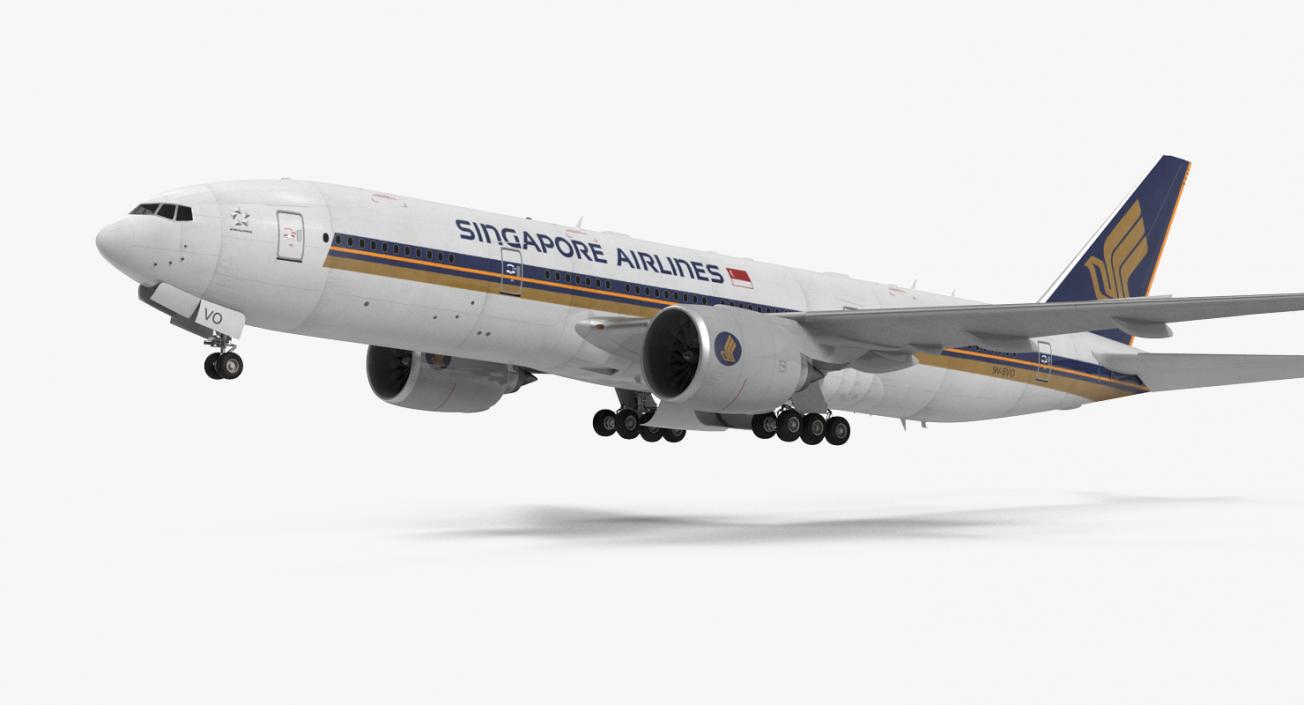 Boeing 777 200ER Singapore Airlines Rigged 3D