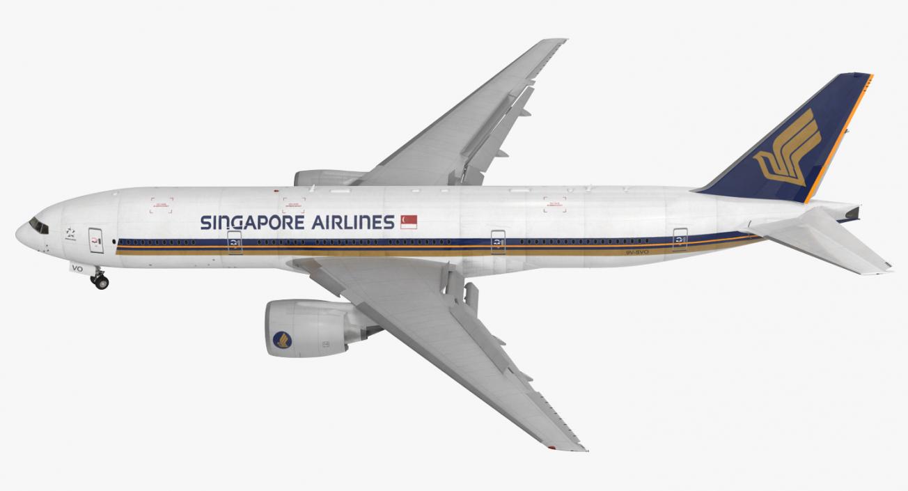 Boeing 777 200ER Singapore Airlines Rigged 3D