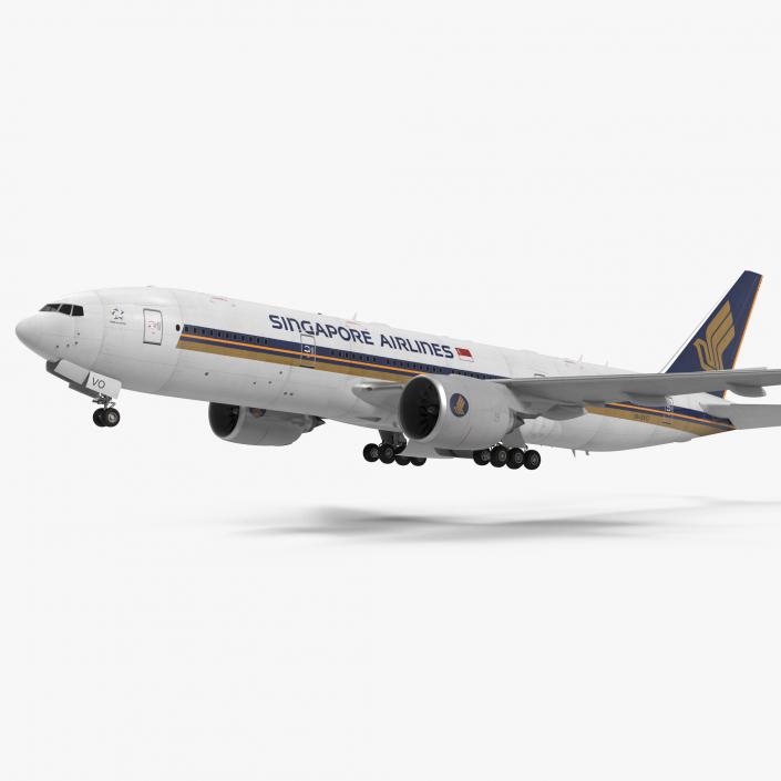 Boeing 777 200ER Singapore Airlines Rigged 3D