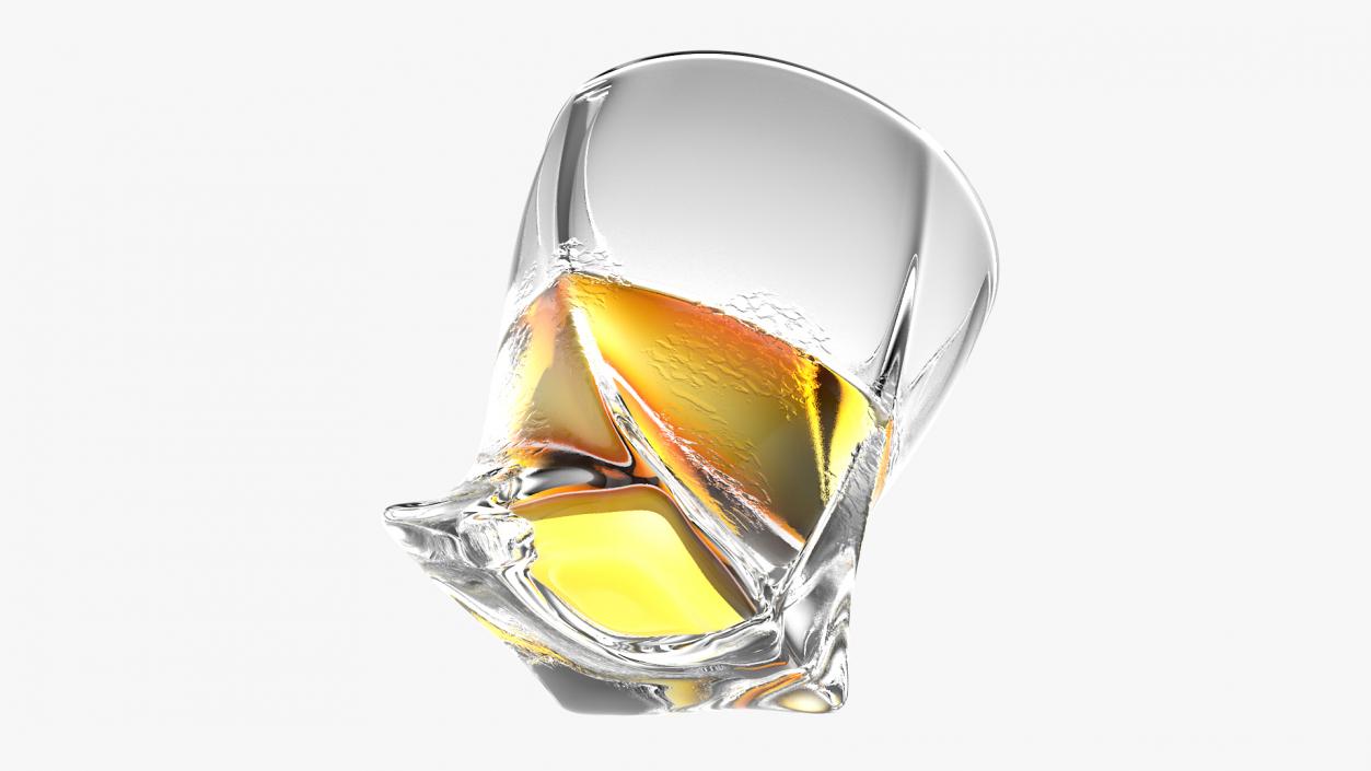 Twisted Rocks Misted Glass With Whiskey 3D model