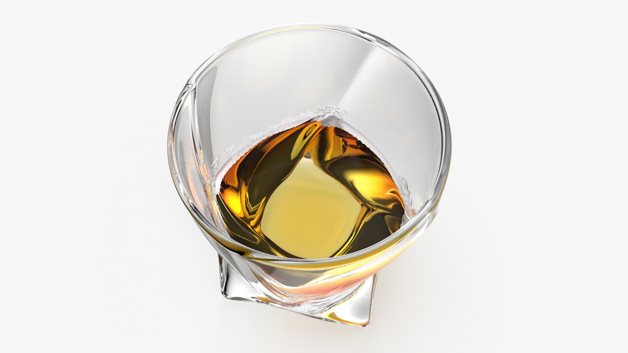 Twisted Rocks Misted Glass With Whiskey 3D model