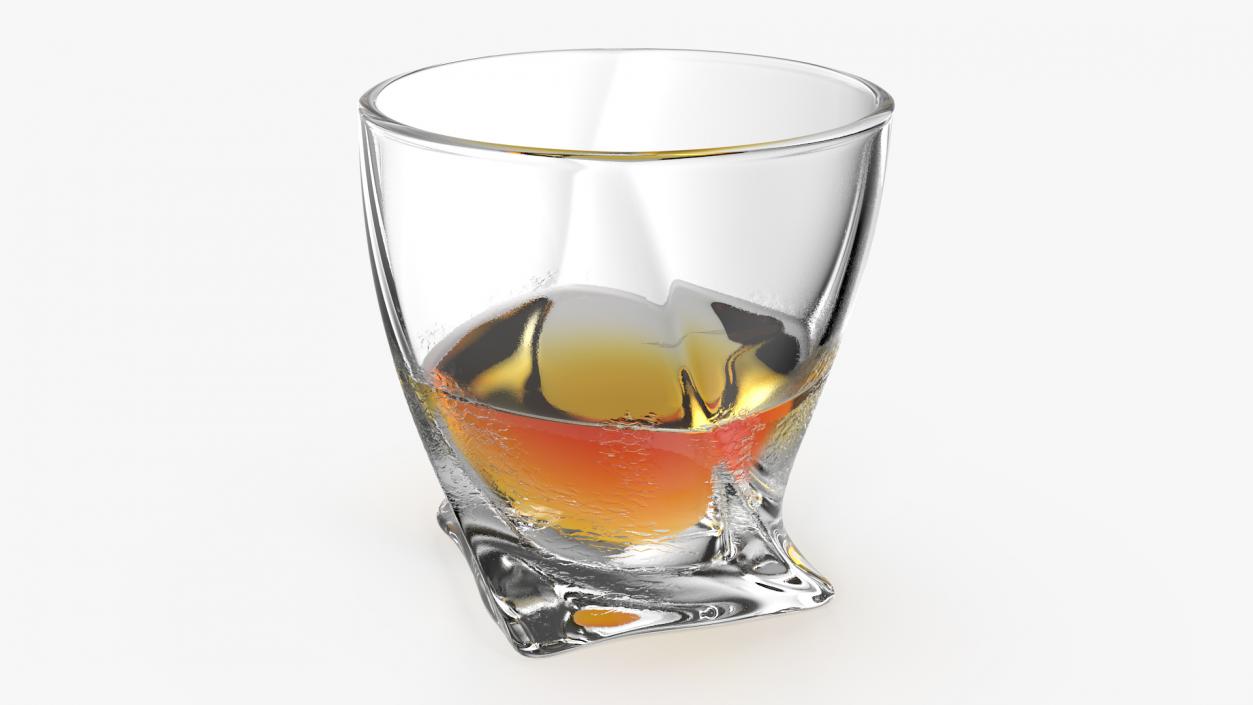 Twisted Rocks Misted Glass With Whiskey 3D model