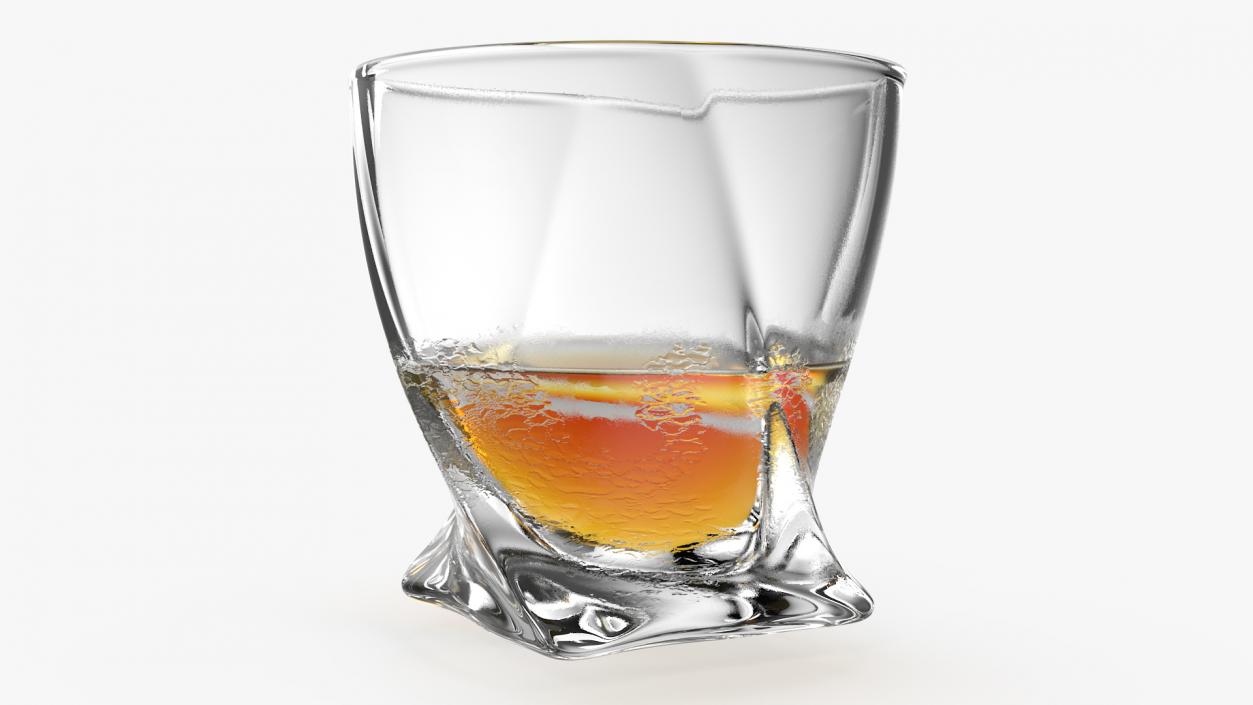 Twisted Rocks Misted Glass With Whiskey 3D model