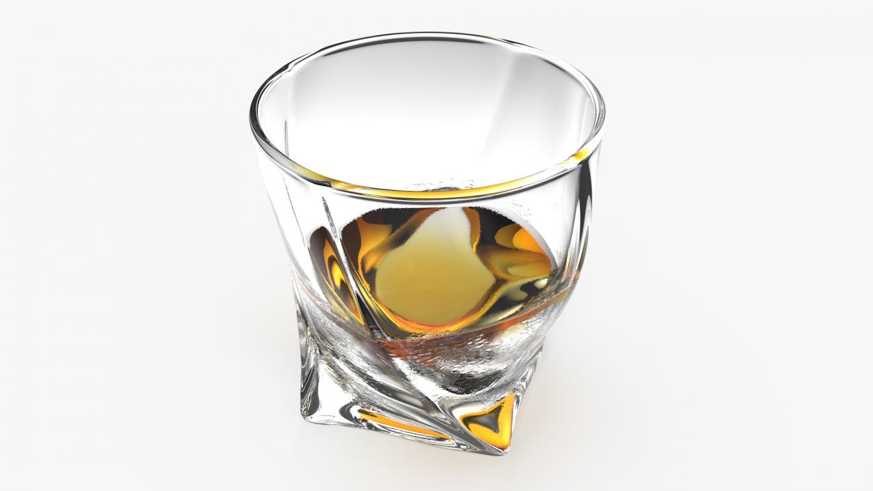 Twisted Rocks Misted Glass With Whiskey 3D model