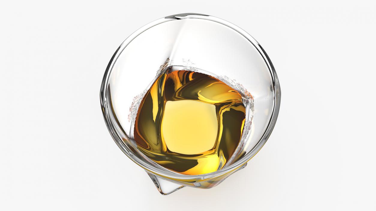 Twisted Rocks Misted Glass With Whiskey 3D model