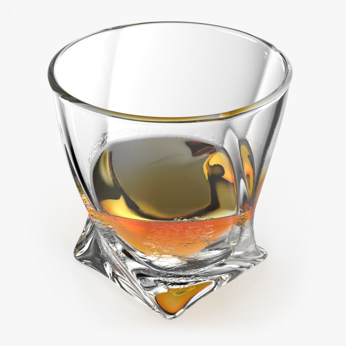 Twisted Rocks Misted Glass With Whiskey 3D model