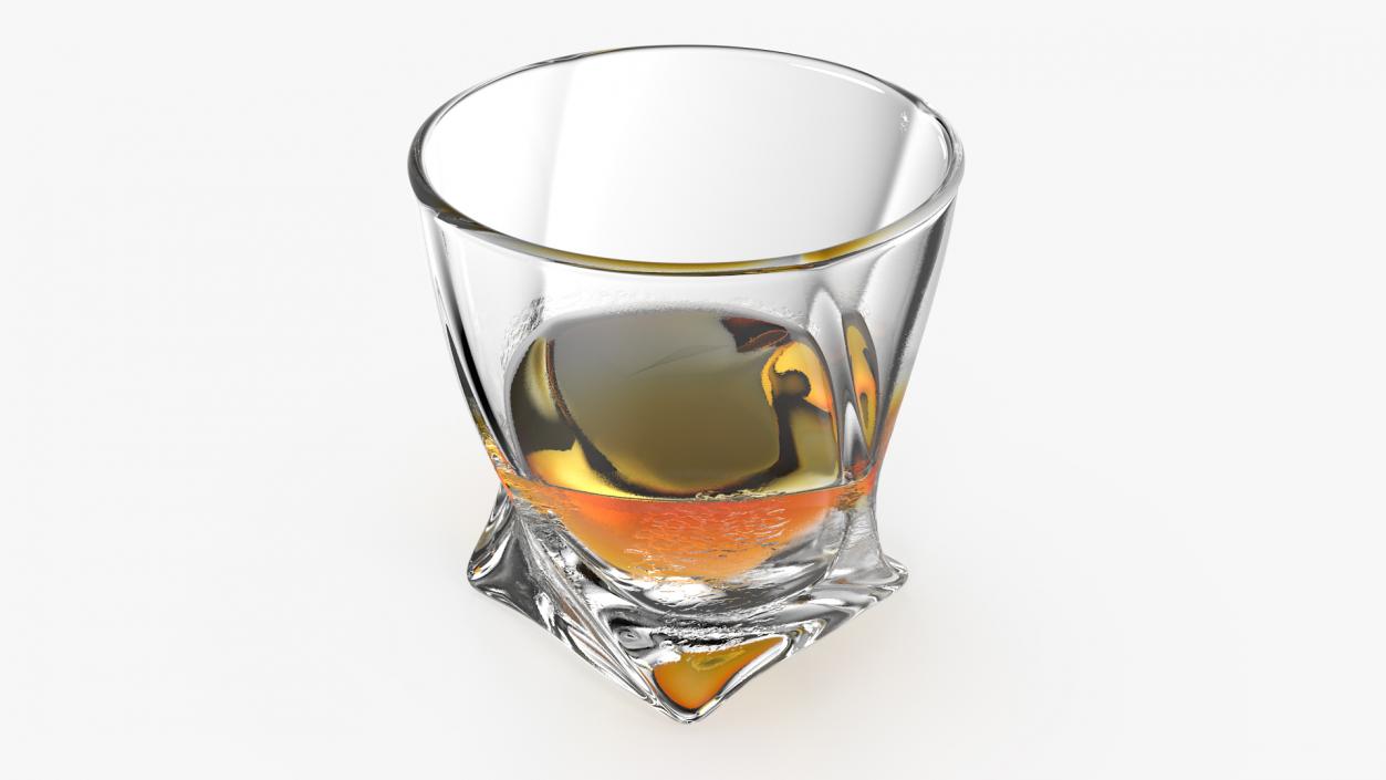 Twisted Rocks Misted Glass With Whiskey 3D model