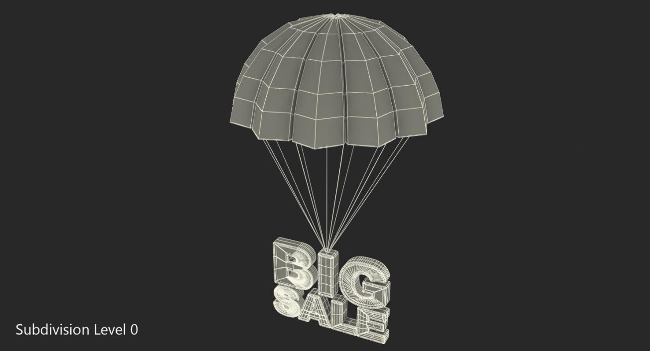 3D Parachute with Discount Sign model