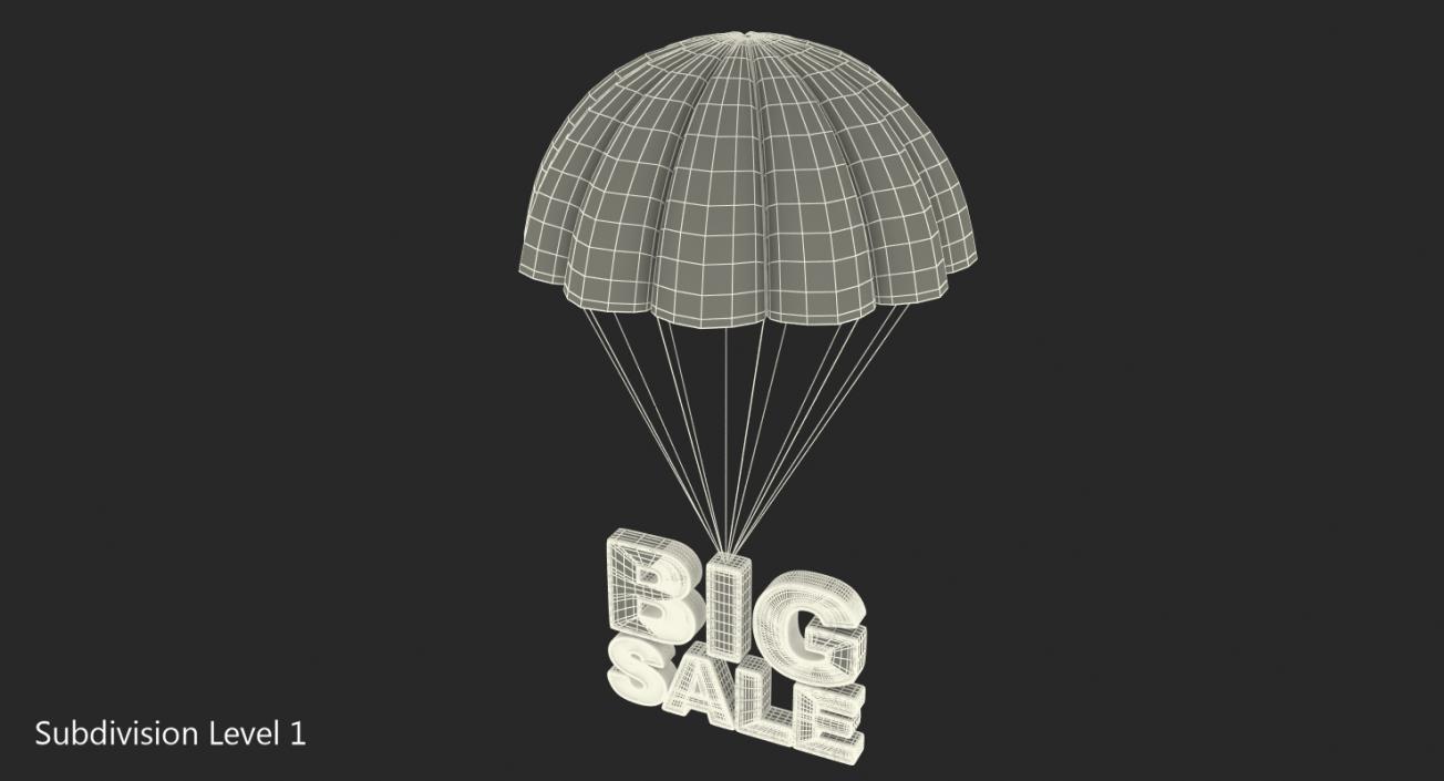 3D Parachute with Discount Sign model