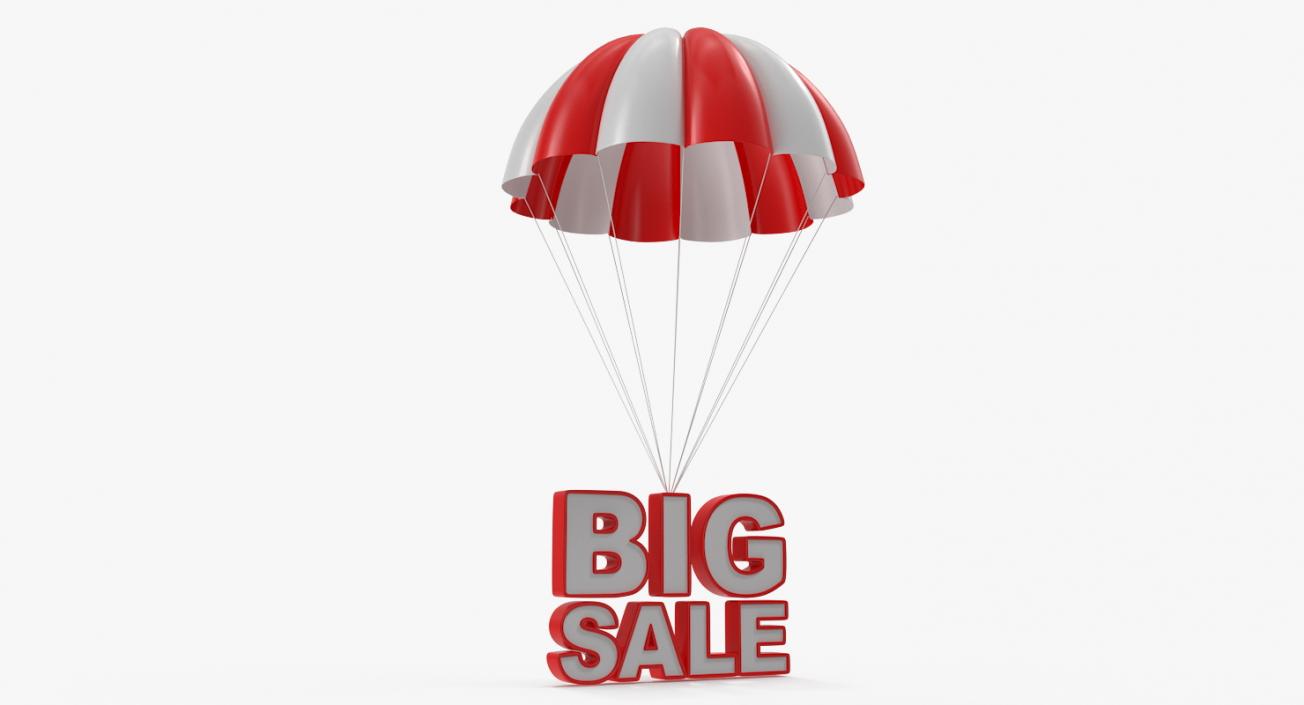 3D Parachute with Discount Sign model