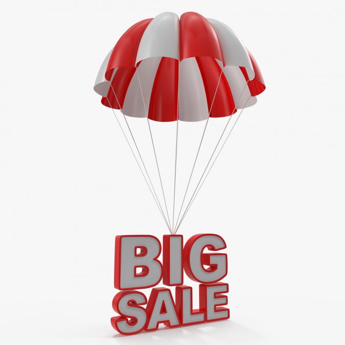 3D Parachute with Discount Sign model