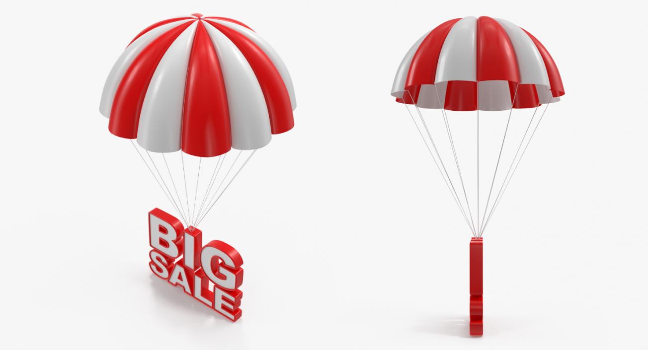 3D Parachute with Discount Sign model